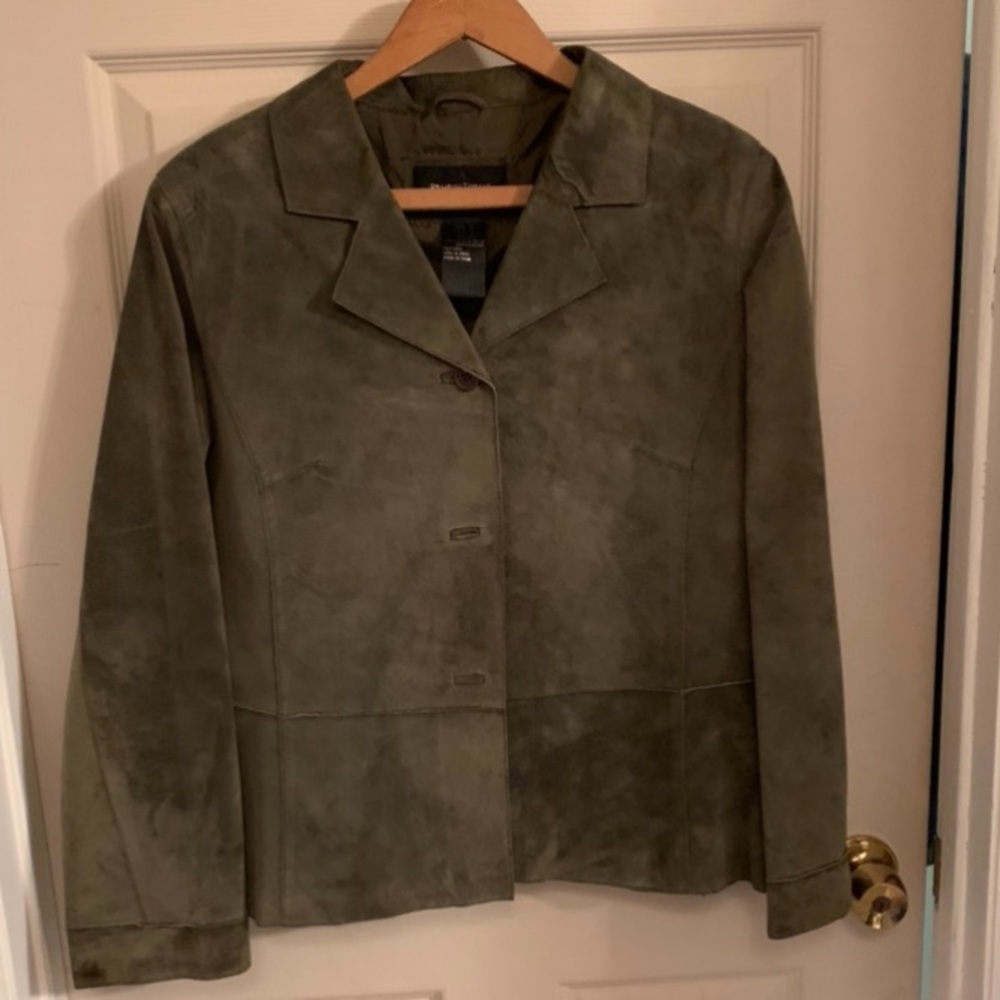 Olive Green Suede Jacket